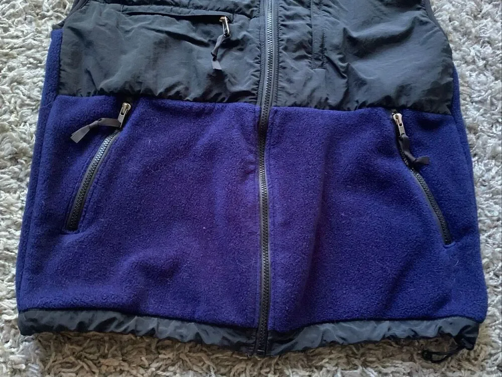 THE NORTH FACE POLARTEC RETRO black blue Fleece VEST Men's sz M